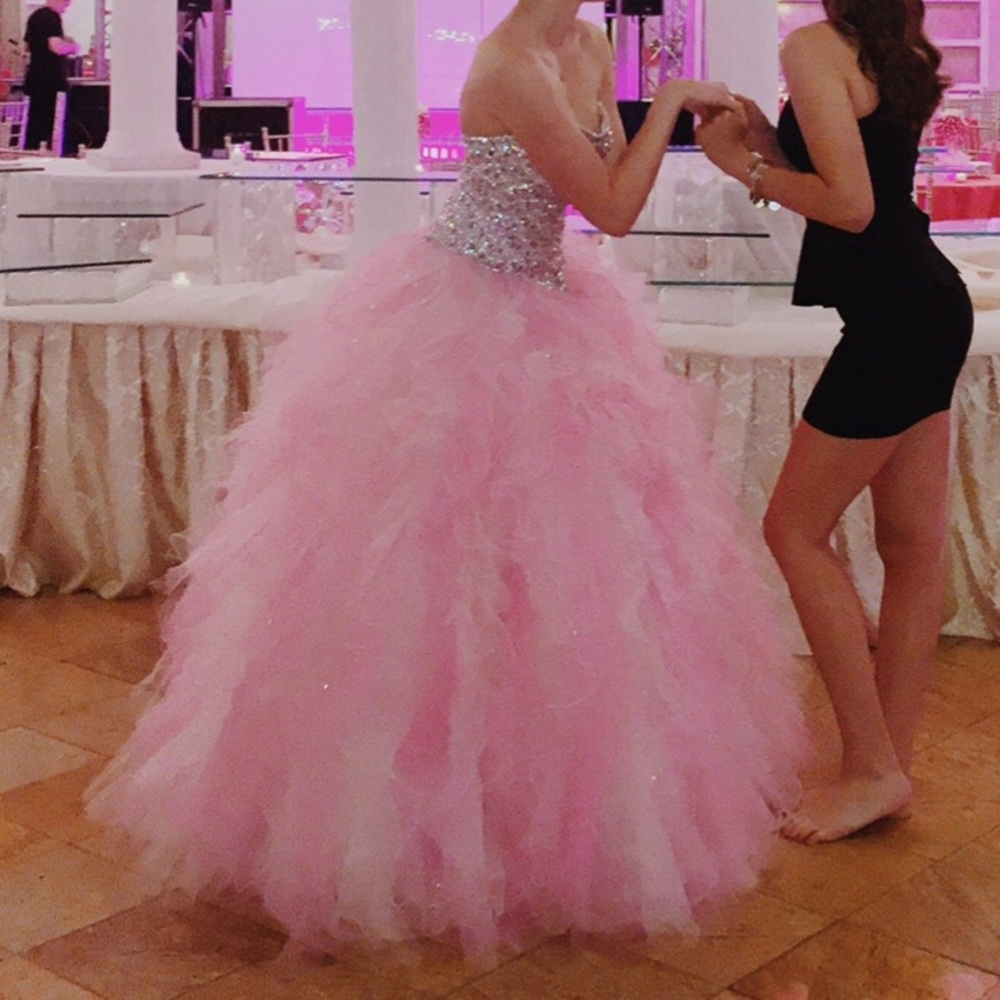 Pink fluffy gown